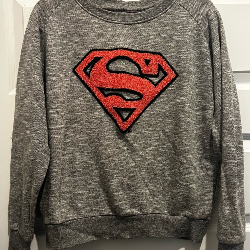 Eleven Paris Gray Knit with Pink Superman Emblem